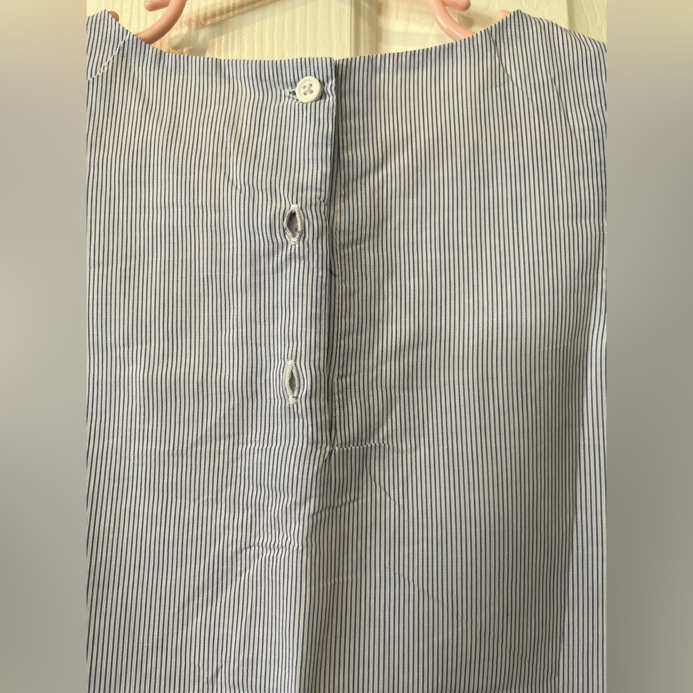 Girls size 6 blue pinstripe dress with pink details from Gymboree, NWT - Picture 10 of 11